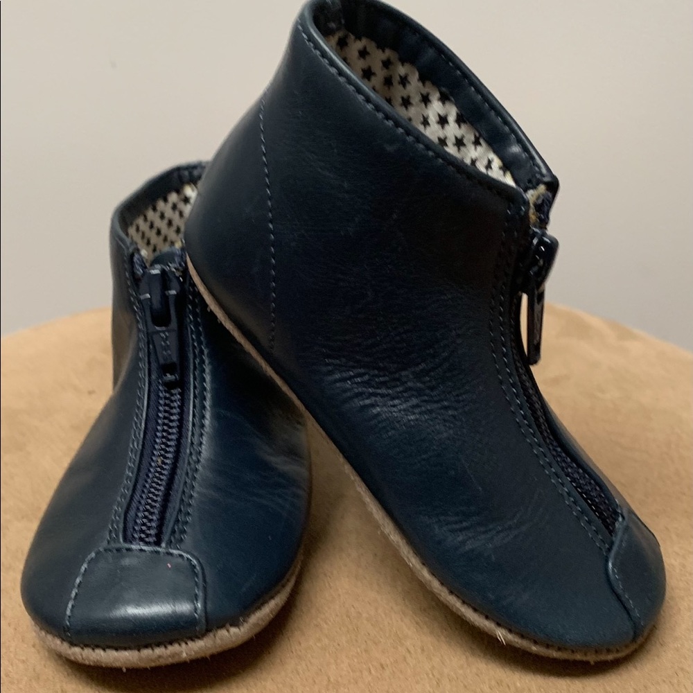 POM D'API NAVY ZIPPER SLIPPER BOOTIE